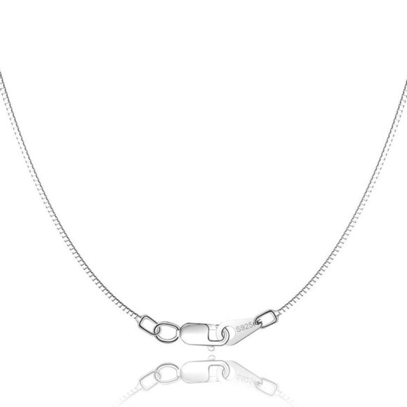 Solid 18K Gold Over 925 Sterling Silver Chain Necklace for Women Girls, 0.8mm Bo - Picture 1 of 5